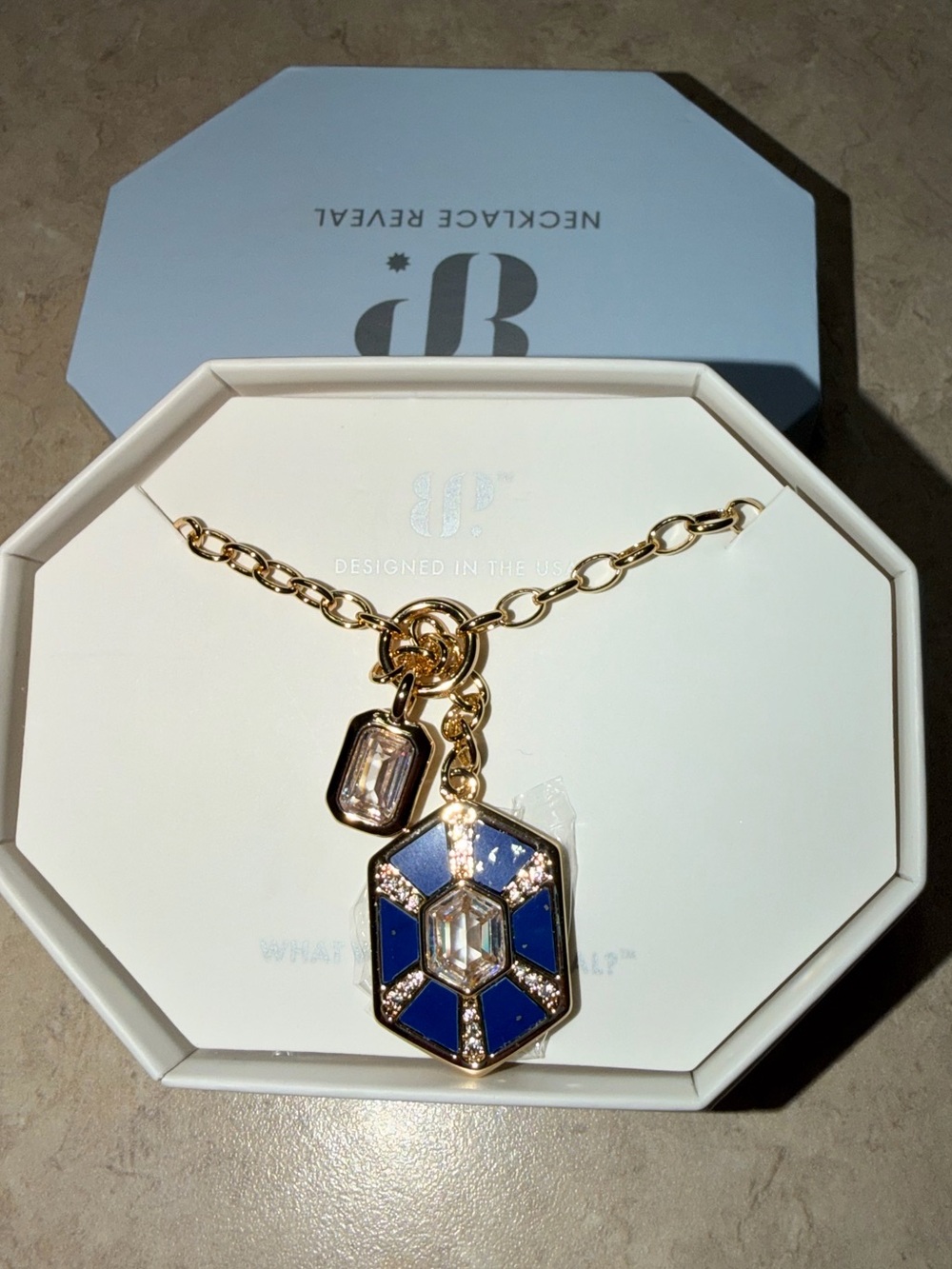 Bomb Party New OG Necklace-Showstopper Lapis Magnesite on Gold